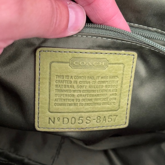 Coach Green Soft Milled Nubuc Leather Shoulder Bag - Picture 11 of 12